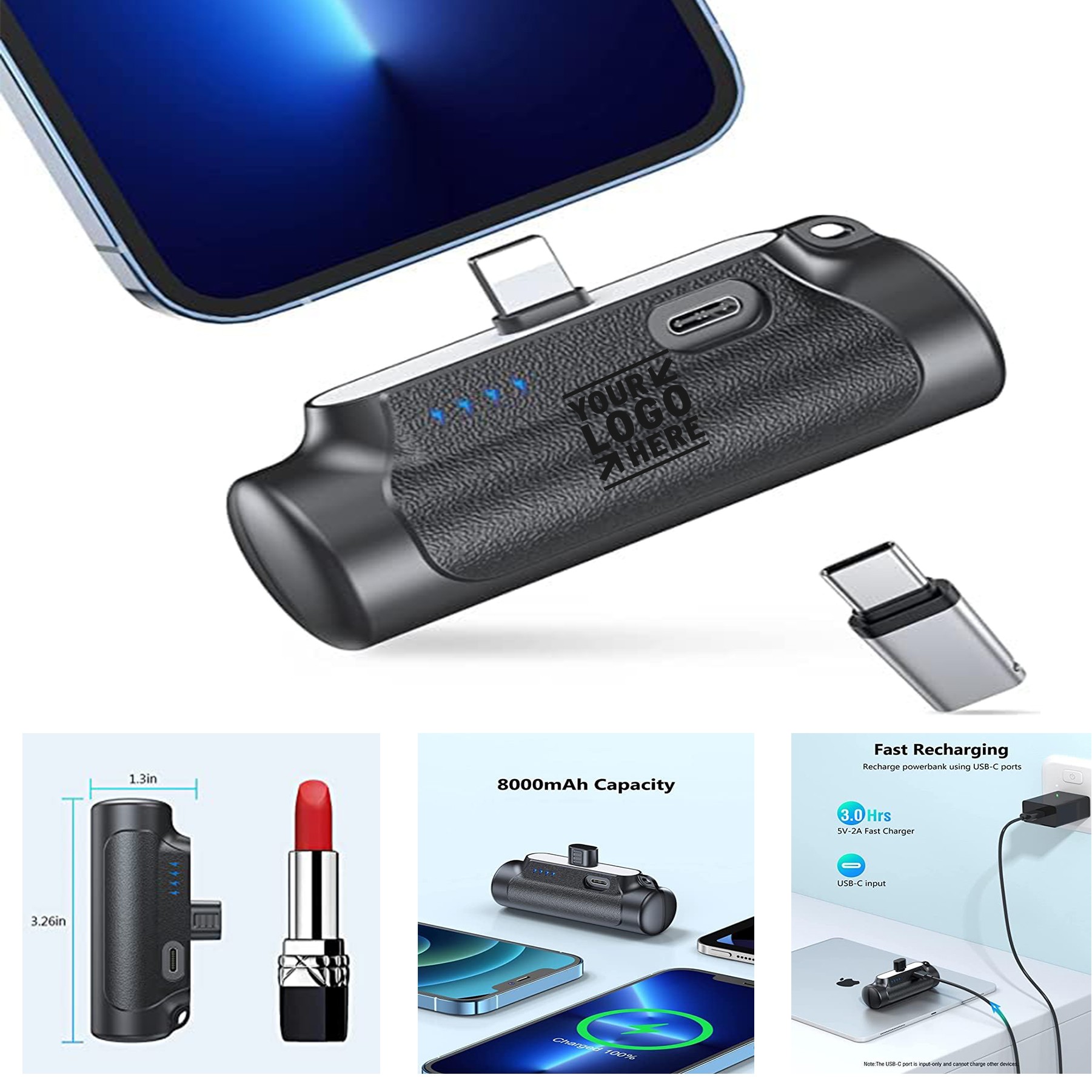 8000mAh Mini Power Bank Ultra Compact Portable Phone Charger 2