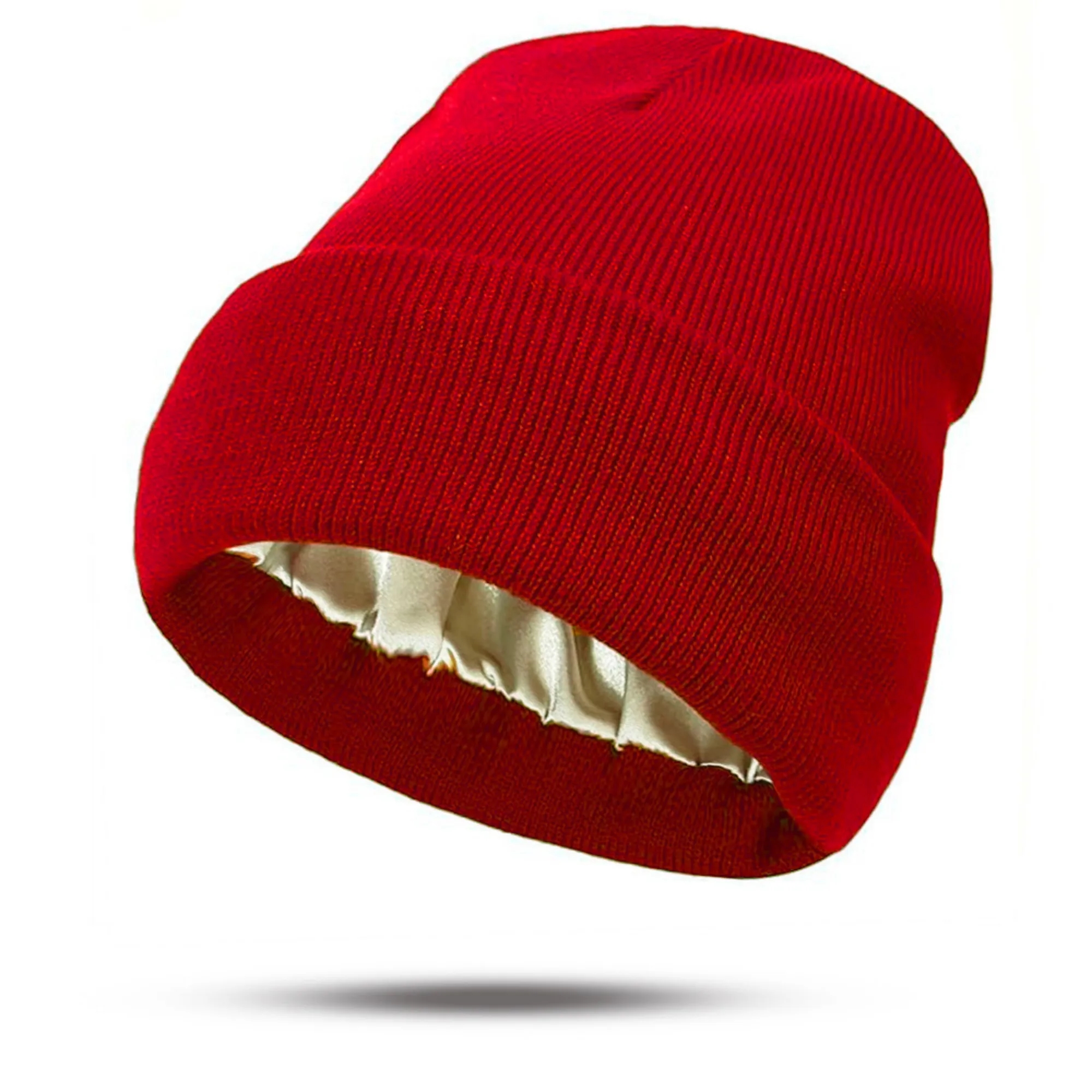 Satin Lined Knit Beanie Warm Soft Winter Hat 15
