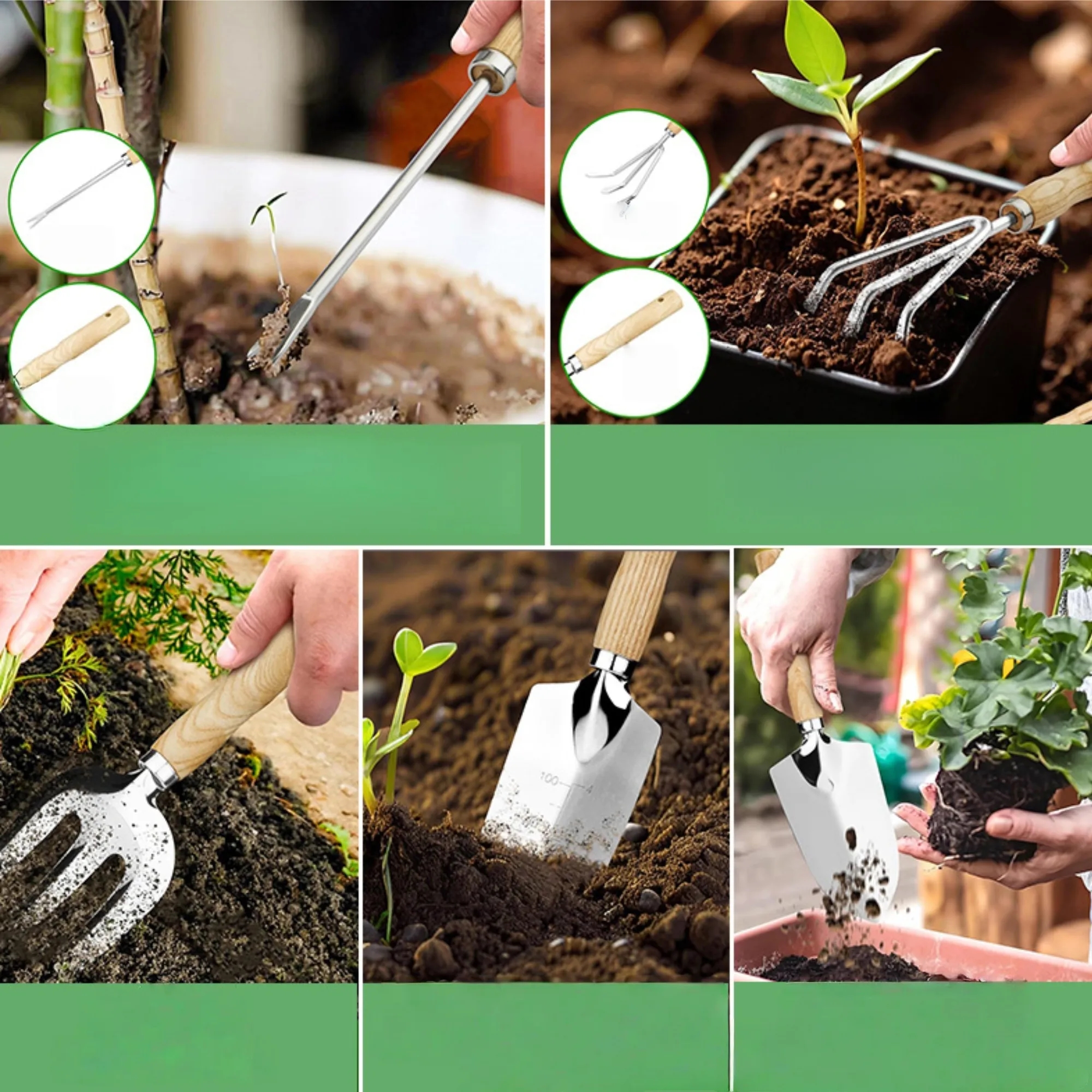 Planting And Gardening Tool Set Lawn Evergreen Free Shipping 4