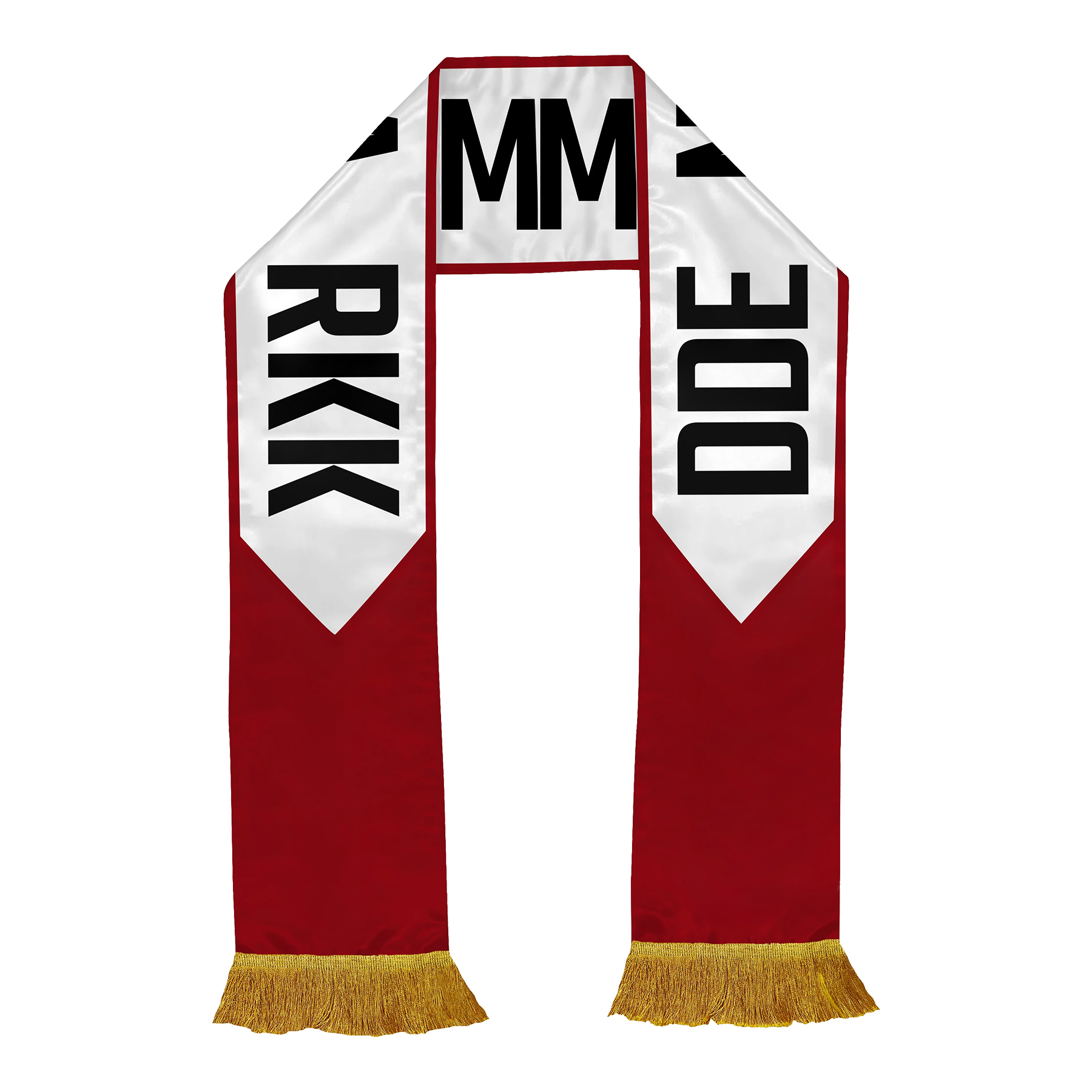 Premium 140gsm Glossy Satin Fan Scarf With Tassel Fringe 26