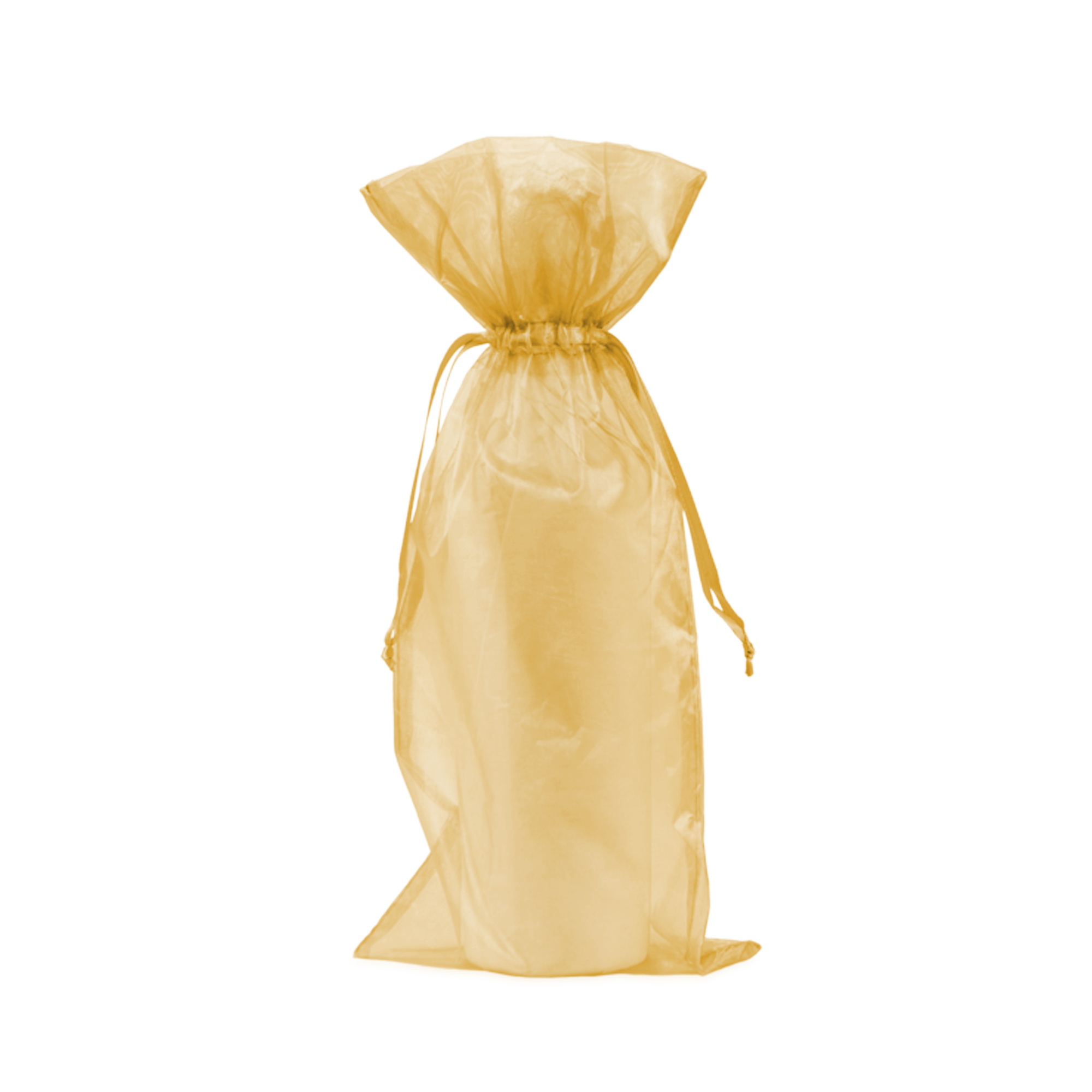 Gold Organza Wine Bag 1