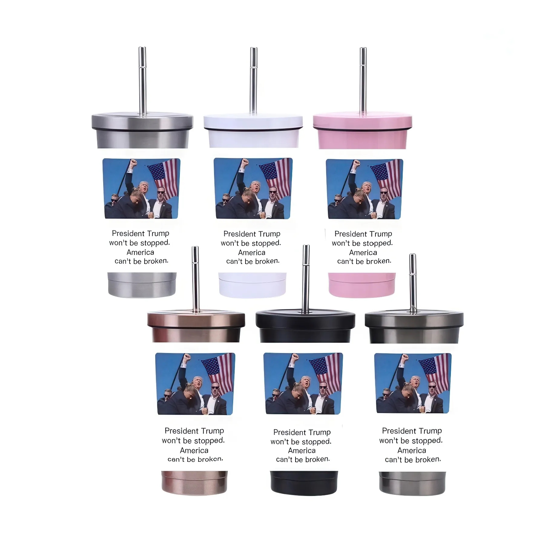 President Trump Printed Stainless Steel Sipper Cup 2