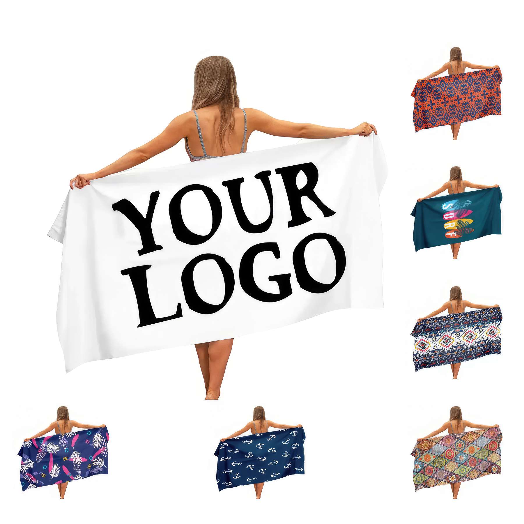 Custom Lightweight Beach Blanket Towel For Swimming 2