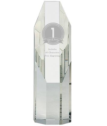 Crystal: Crystal 6" Clear Octagon Slant Top Tower 1
