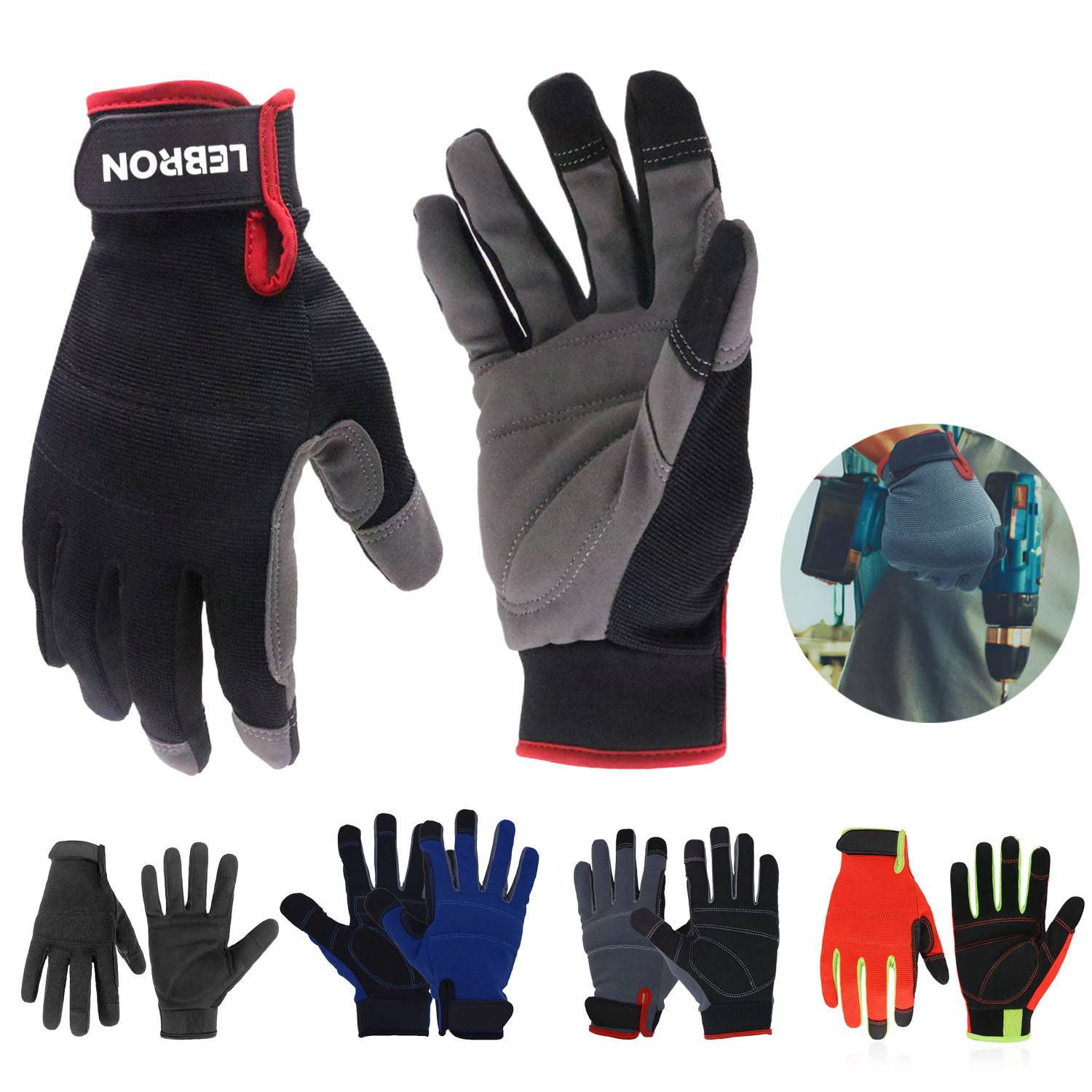 Touchscreen Polyester Work Gloves for Mechanics