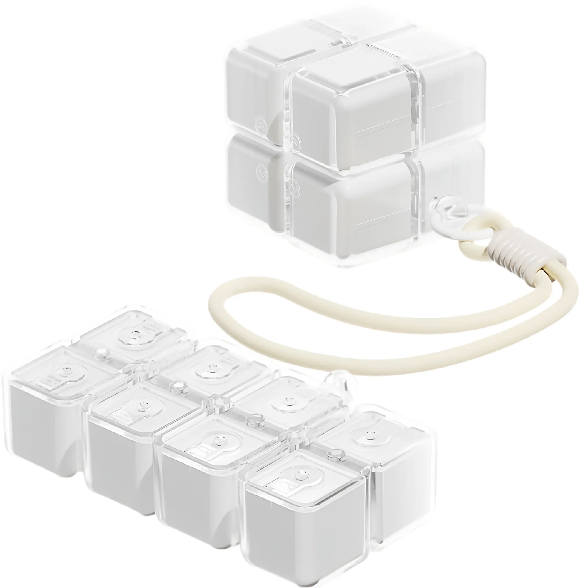 Innovative Rotating Cube Pill Organizer With Hanging Strap 11