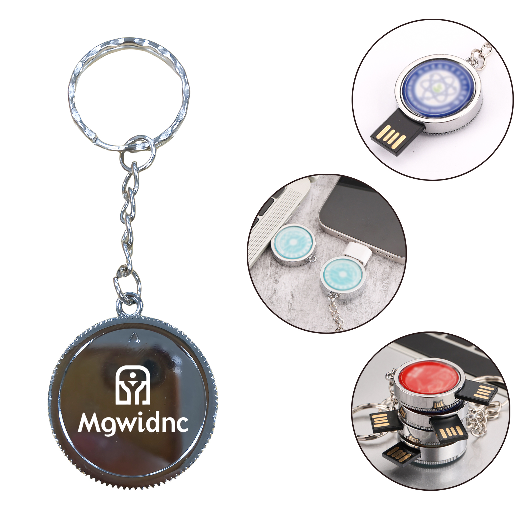 16G Custom Engraved Metal Keychain Flash Drive 2