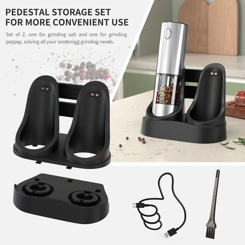 Upgraded Rechargeable Electric Salt and Pepper Grinder Set 8