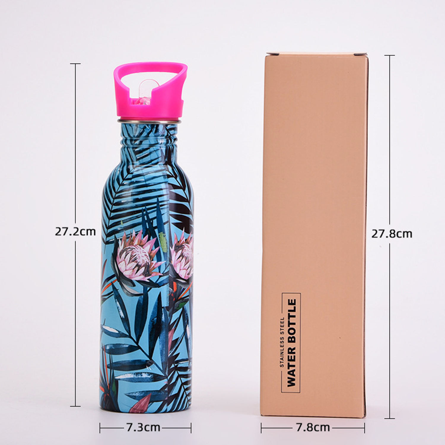 25 oz Straw Lid Insulated Stainless Steel Water Bottle, custom water bottle with logo imprint 6