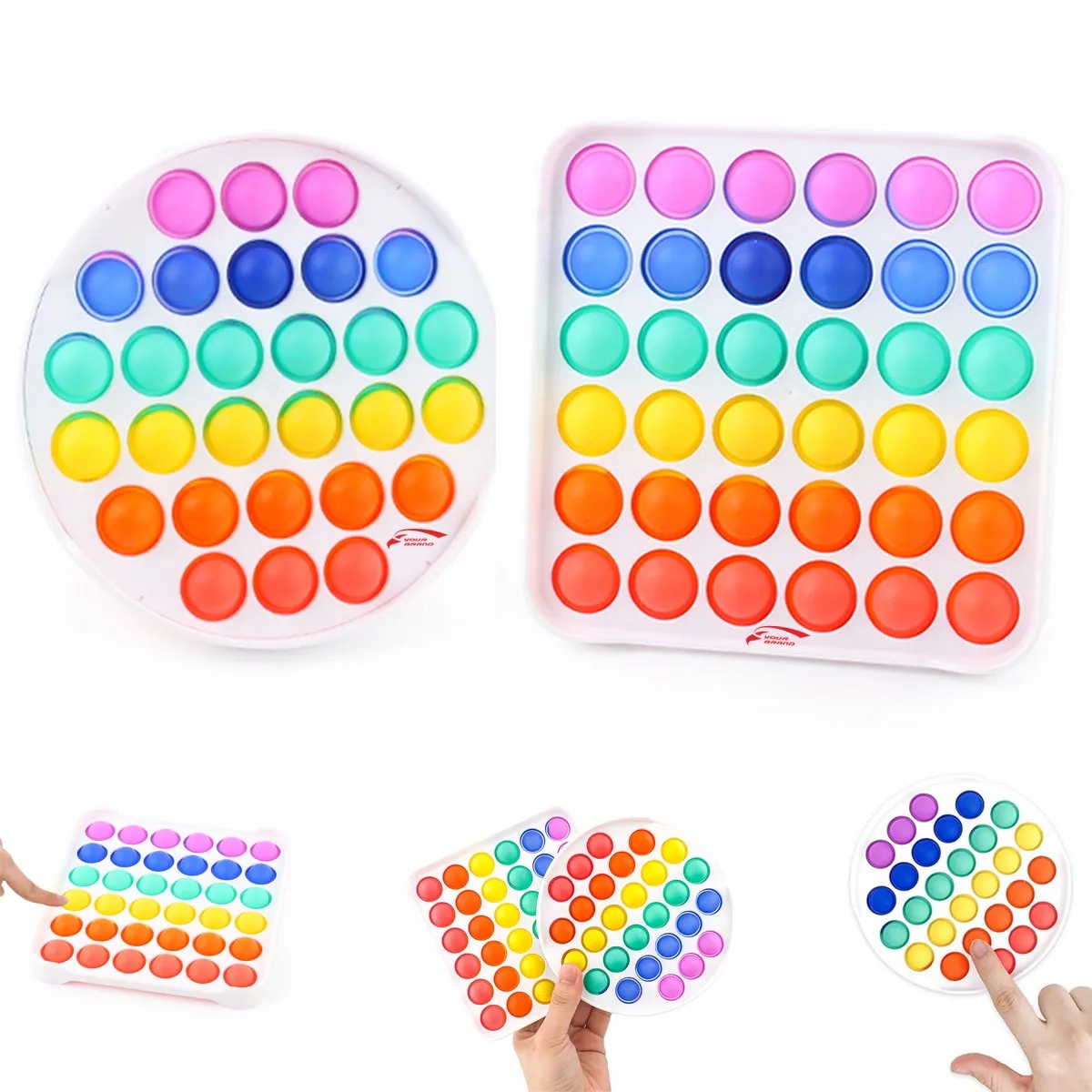 Stress Relief Silicone Push Pop Bubble Fidget Sensory Toy 2
