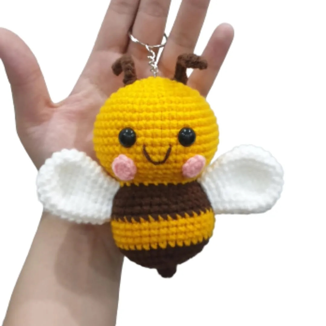Handmade Crochet Bee Keychain 4