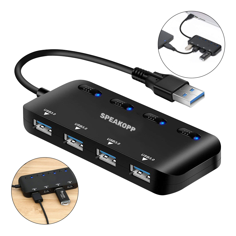 4-Port USB 3.0 Hub with Individual LED 1