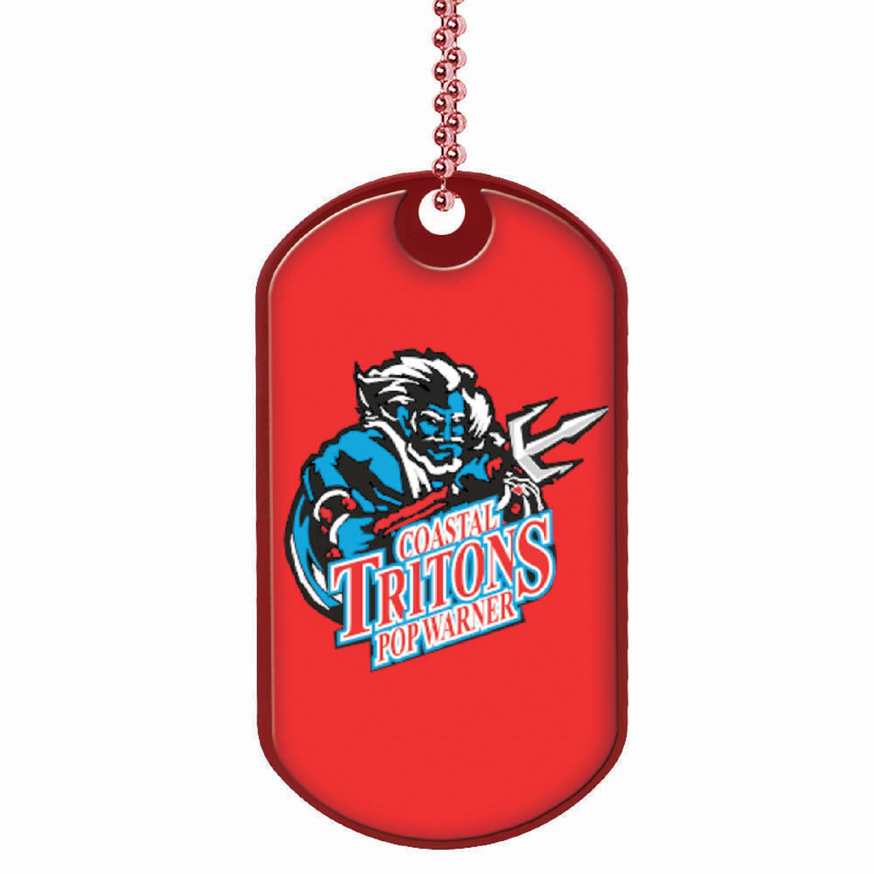 Express 2" X 1 1/8" Double Sided Aluminum Dog Tag With 24" Ball Chain 5