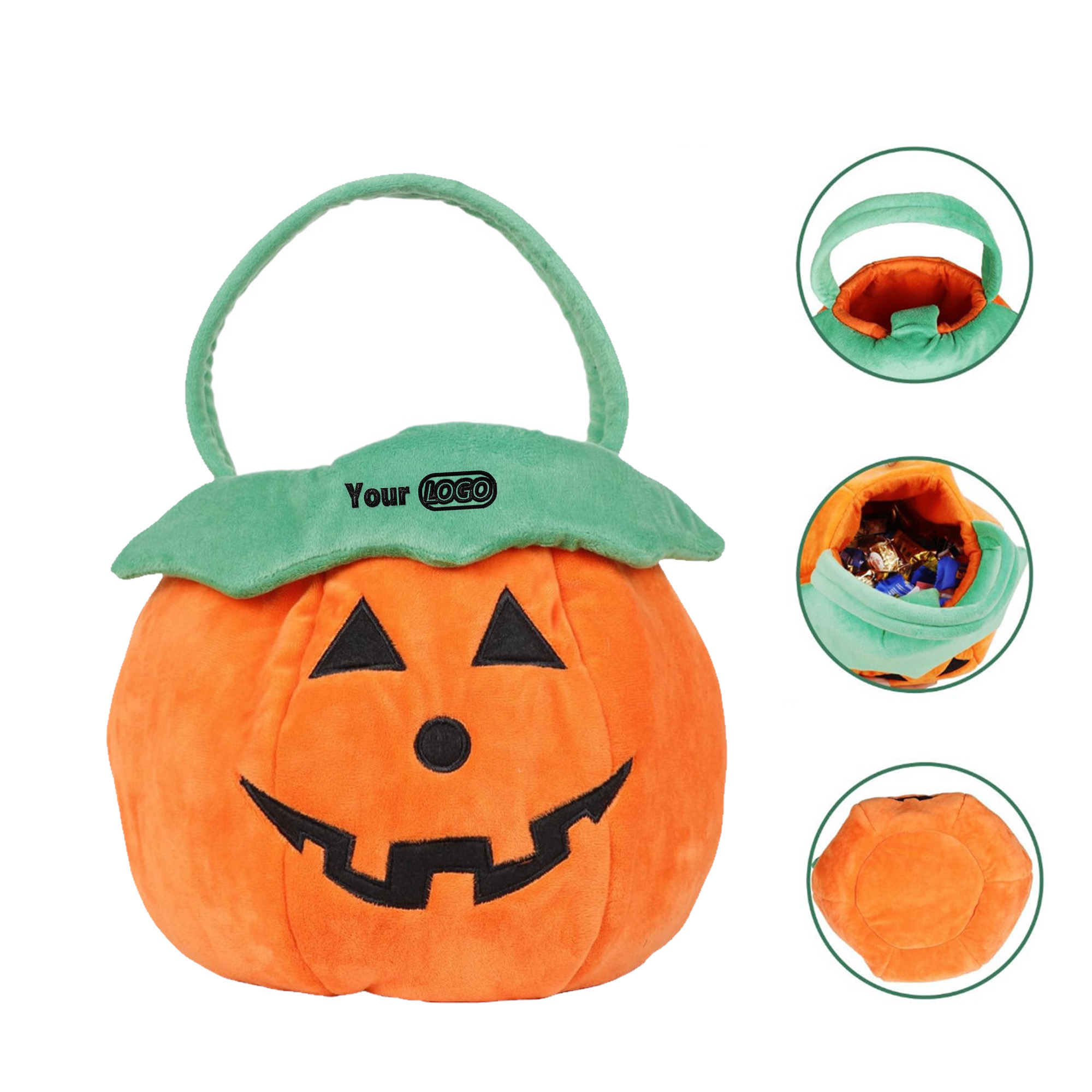 Plush Pumpkin - Shaped Treat Bucket for Halloween 4