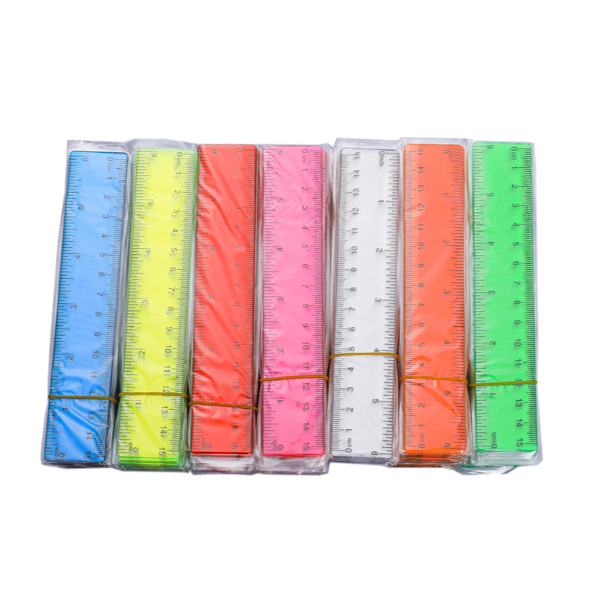 6" Colorful Plastic Transparent Ruler 3