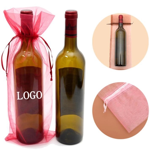 Organza Drawstring Wine Bags 3