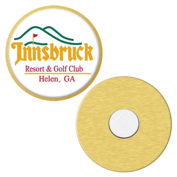 Express Texture Tone 1-1/4"  Round Lapel Pin w/ Magnet Back 1