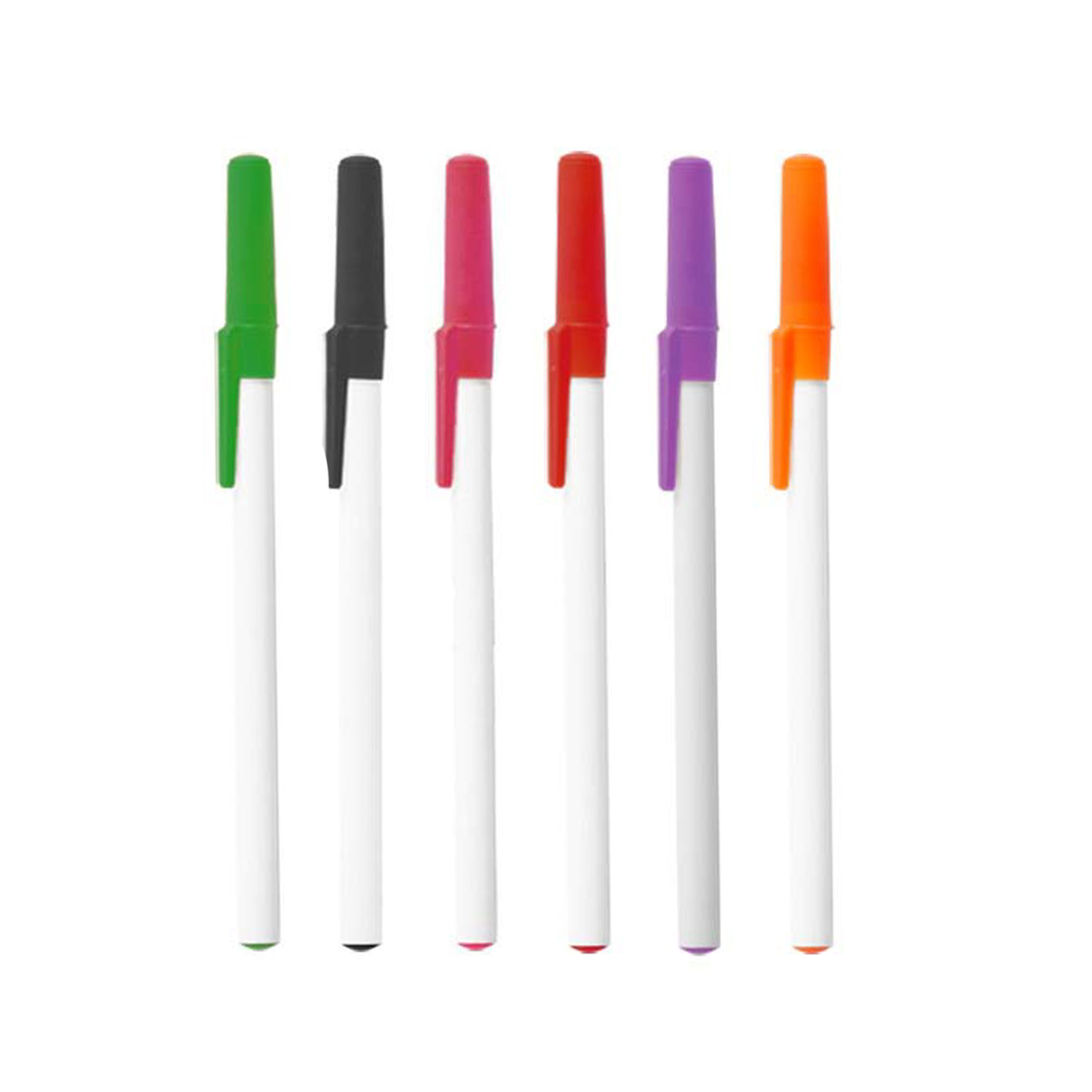 White Plastic Barrel Stick Pen 7