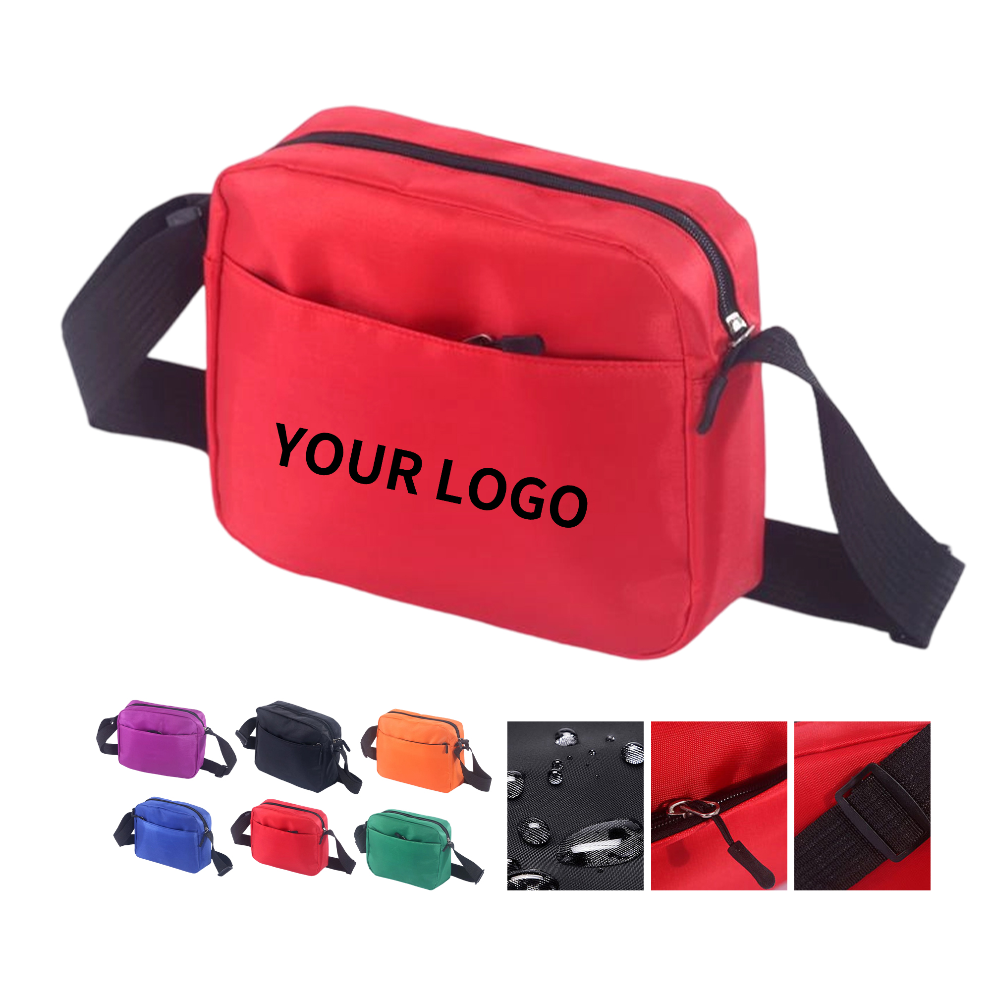 Waterproof Nylon Crossbody Fanny Pack 9.84" x 3.94" x 7.87" 9