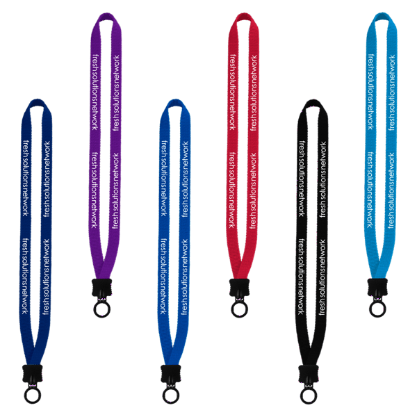 1/2" Smooth Nylon Lanyard with Plastic Clamshell & O-Ring 1