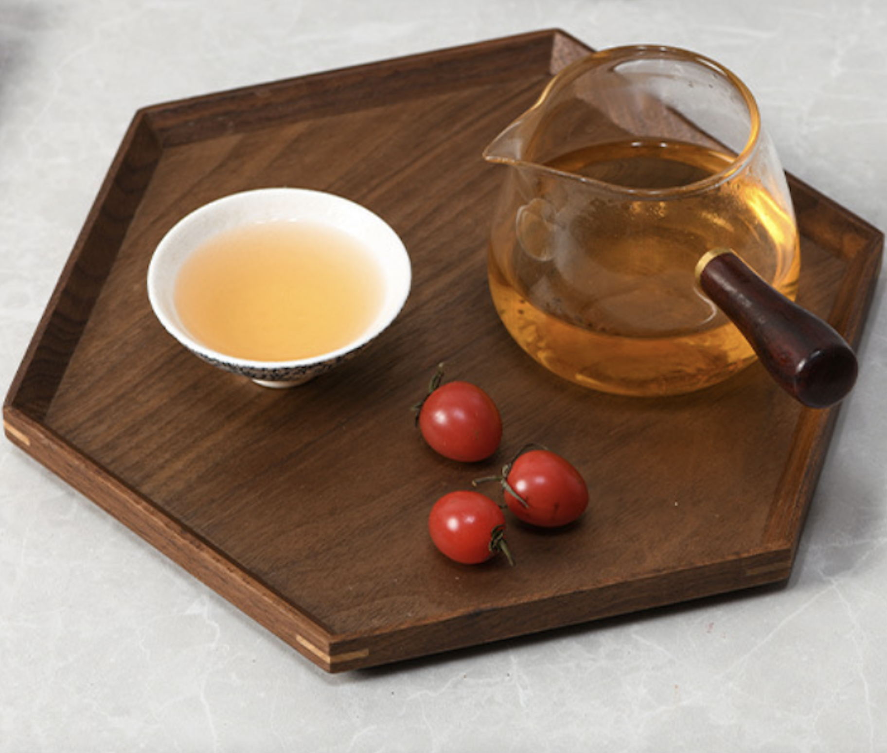 Walnut Beveled Hexagonal Plate / Tray 2