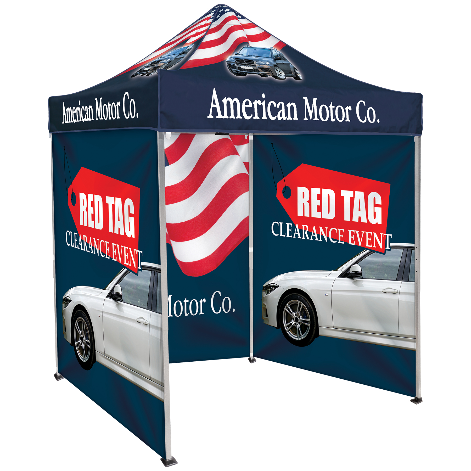 6.5' Square Canopy Tent with 3 Full Double Sided Walls 12
