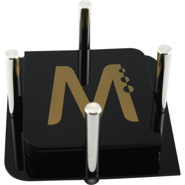 Acrylic Coaster Set of 6 Custom Shape Coasters (3 1/2"x3 1/2") & 1 Base (4 1/2"x4 1/2") Full Colour