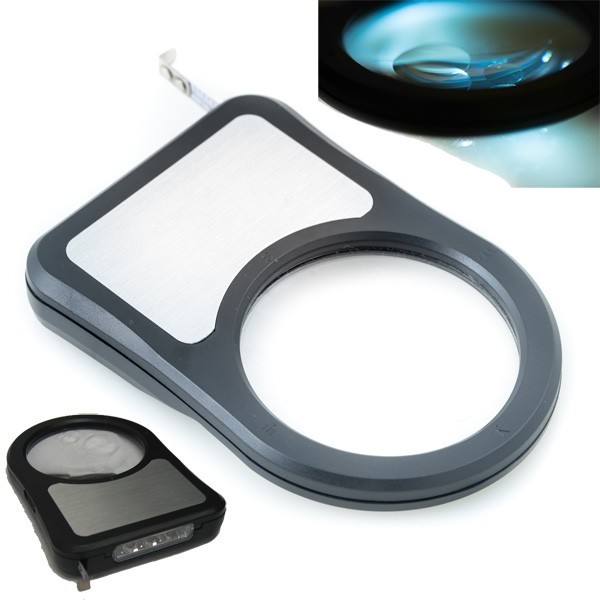 Multiple Magnification Power Magnifier with Flash Light and Tape Measure 1