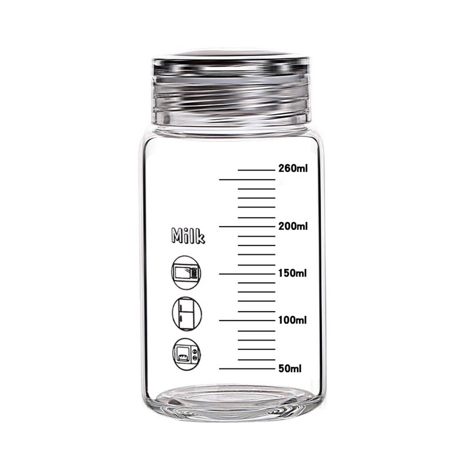8.8oz Scaled Wide Mouth Glass Milk Bottle 1