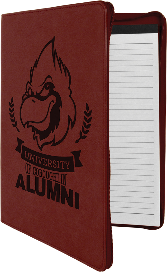 9 1/2" x 12" Rose with Zipper Leatherette Portfolio with Notepad 2
