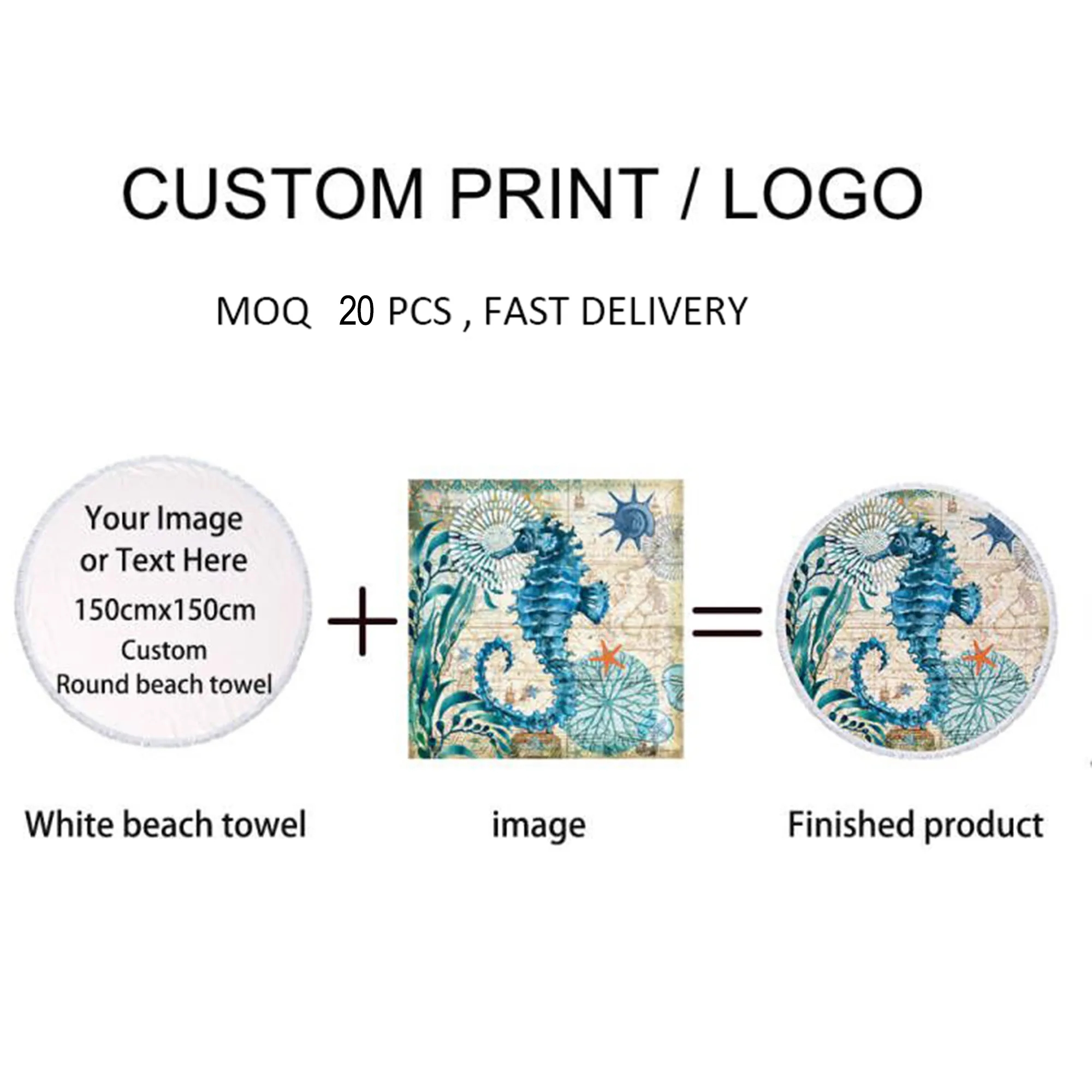 Full Color Round Beach Towel MOQ 50 PCS 4