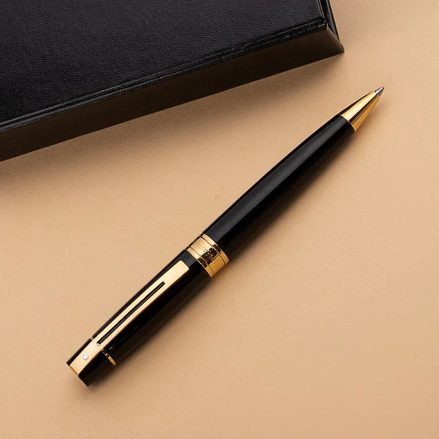 SHEAFFER® 300 Glossy with Gold Trim Executive Ballpoint Pen w/ Gift Box 6