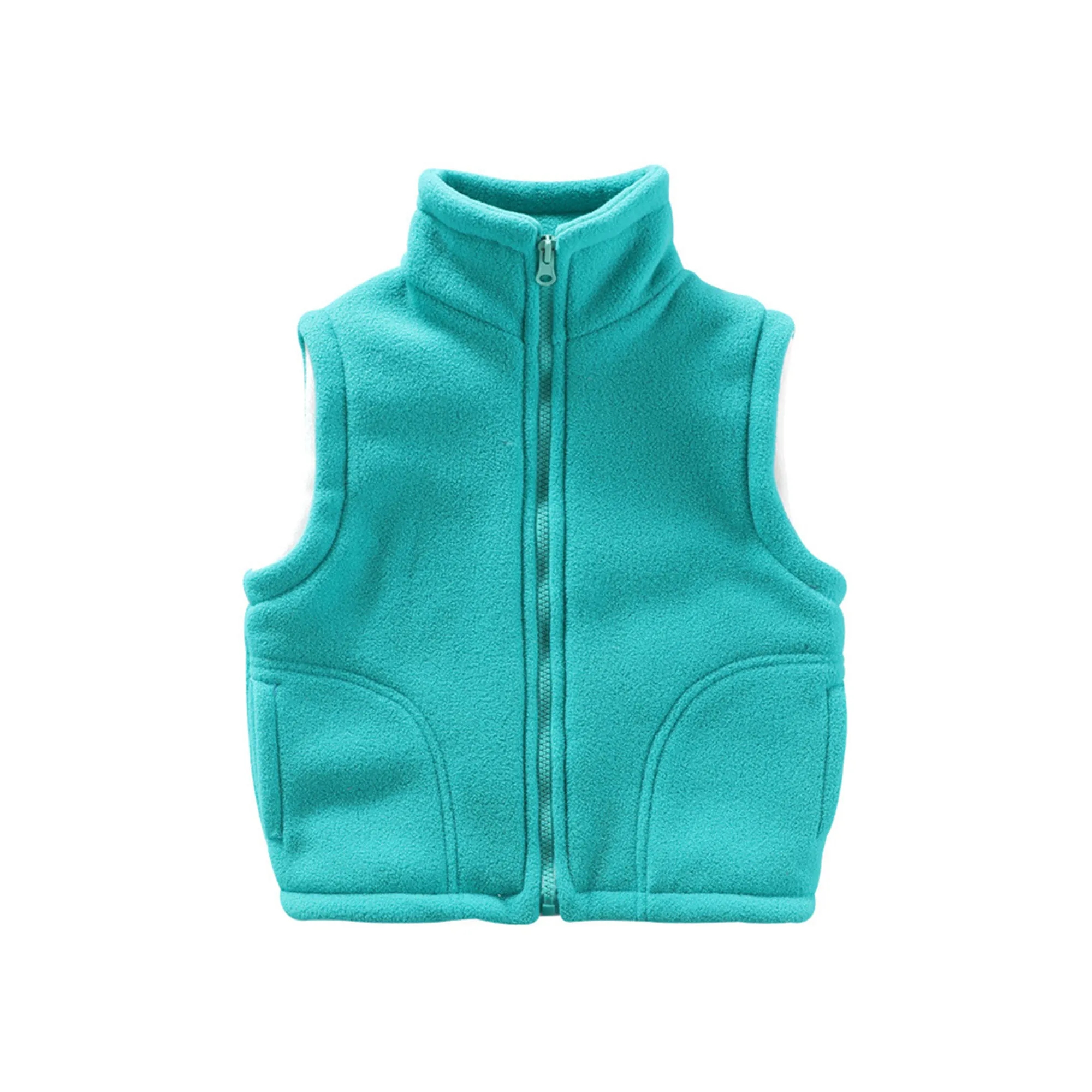 Solid Color Zipper Sleeveless Jacket for Toddler Kid 9