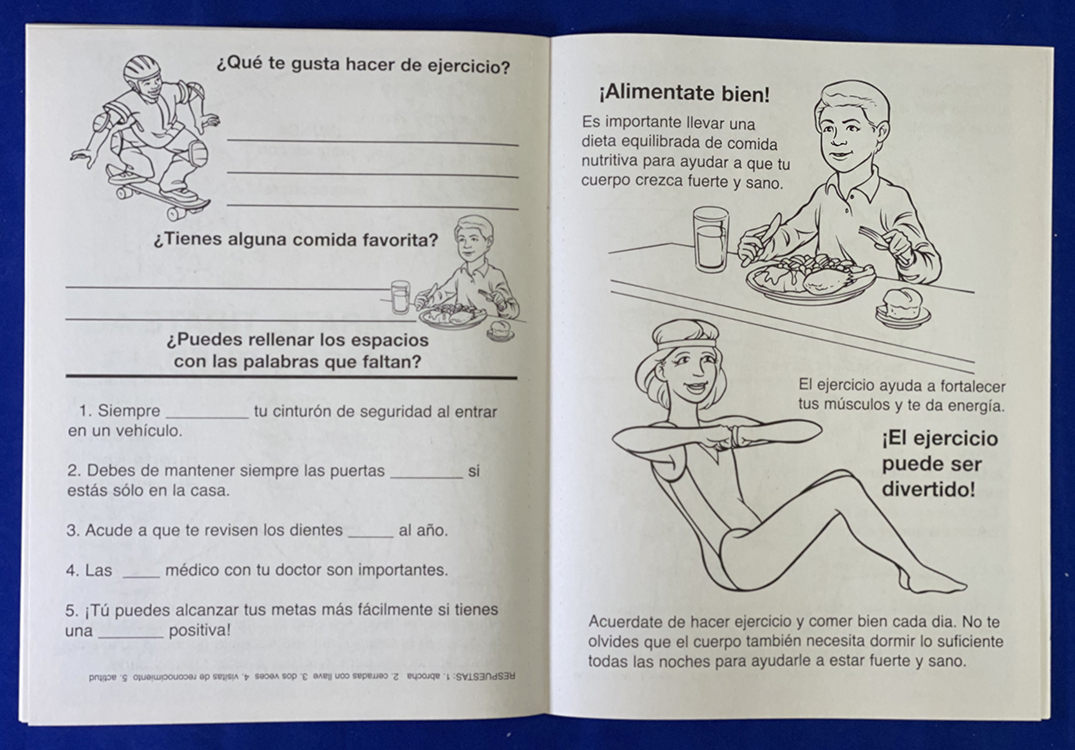 COLORING BOOK - A Guide to Health and Safety (Spanish) Coloring & Activity Book 2