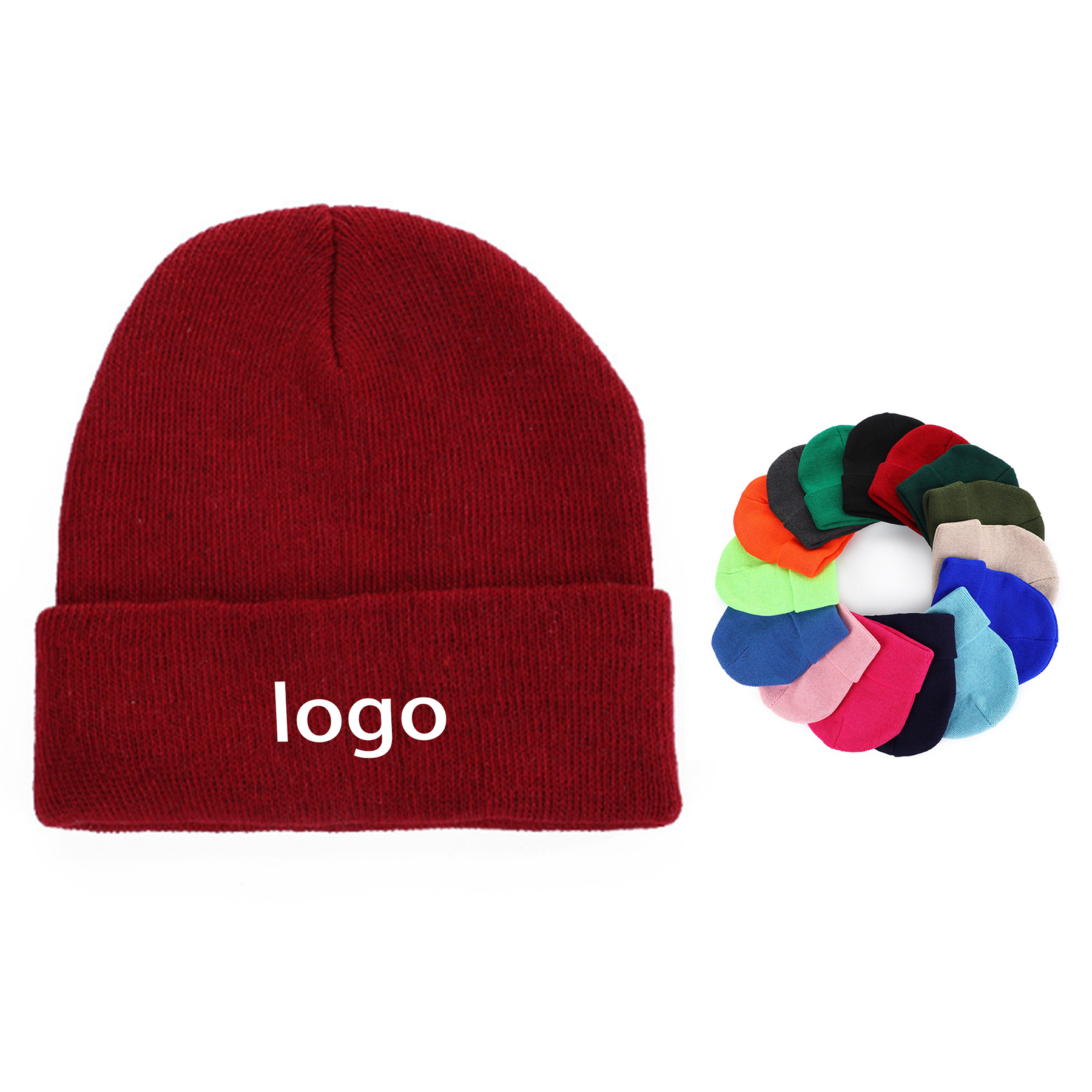 Knit Solid Color Flat Hat 2