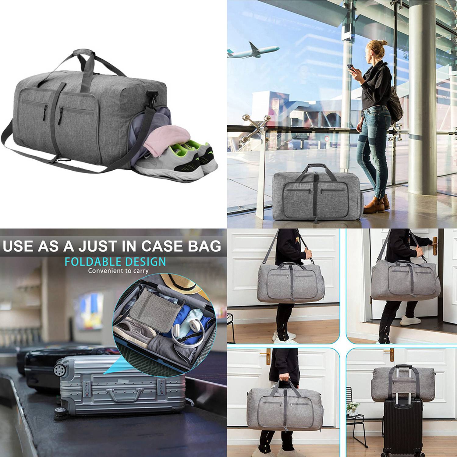 Folding portable travel duffel bag 3