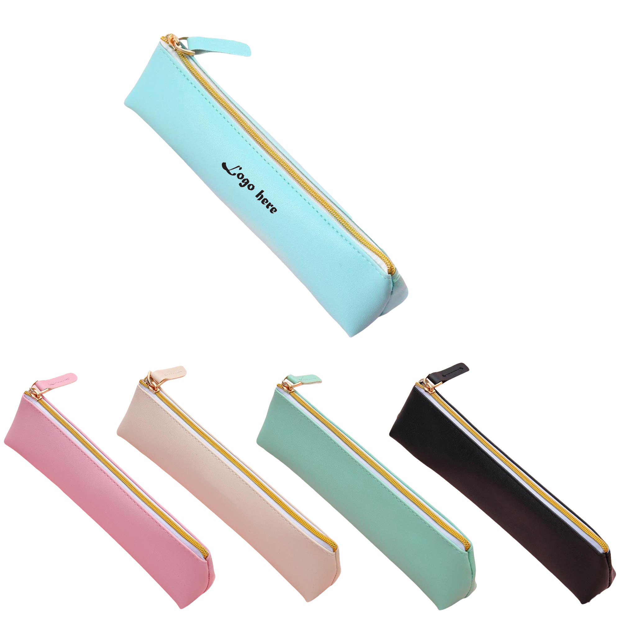 Simple PU Leather Large-Capacity Student Pencil Case 3