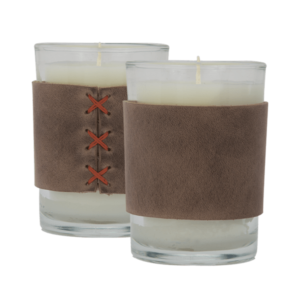Harper 8 oz. Leather Wrapped Candle 8
