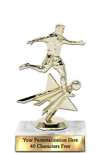 Trophy: 7", 2x3 white marble base, Star Figure Soc 1