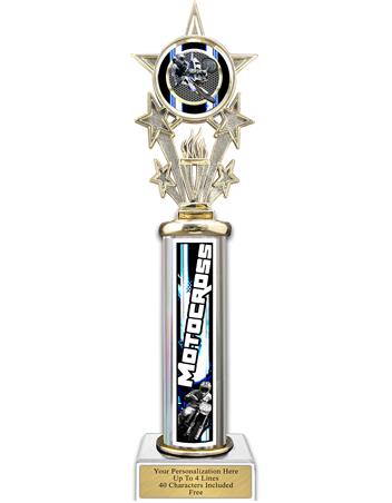 Trophy, 12" Action Matrix Motocross Blue 1 co 2