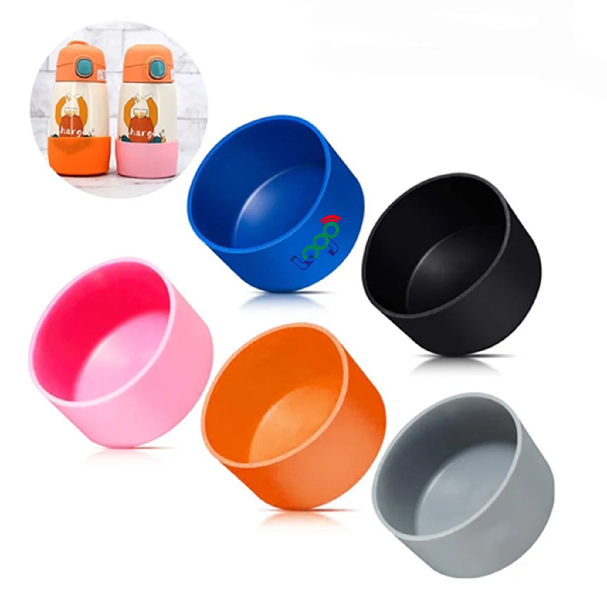 Durable Silicone Insulation Cup Sleeve, custom koozie with logo imprint 4