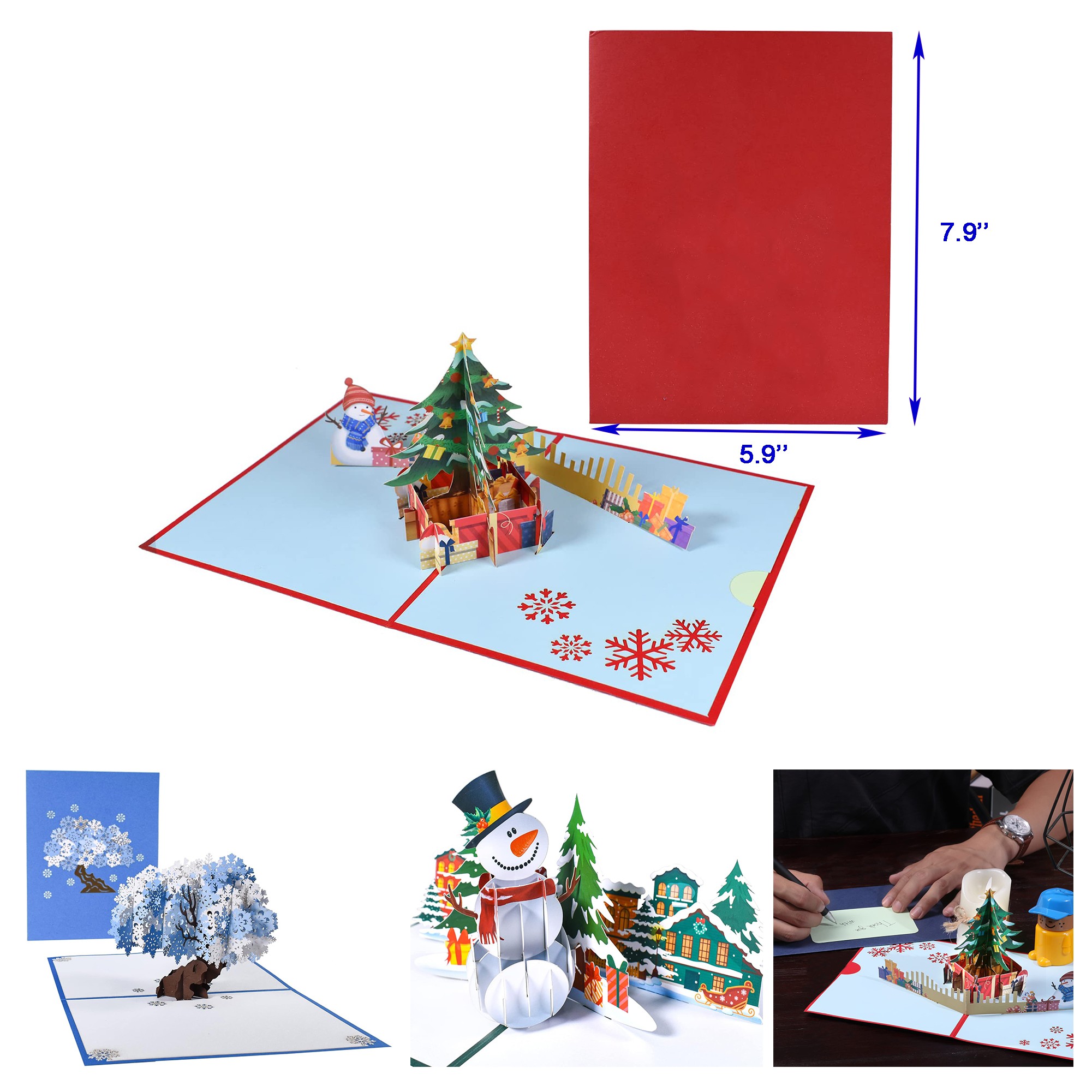 8 x 6 inches 3D Christmas Tree Pop Up Card 2