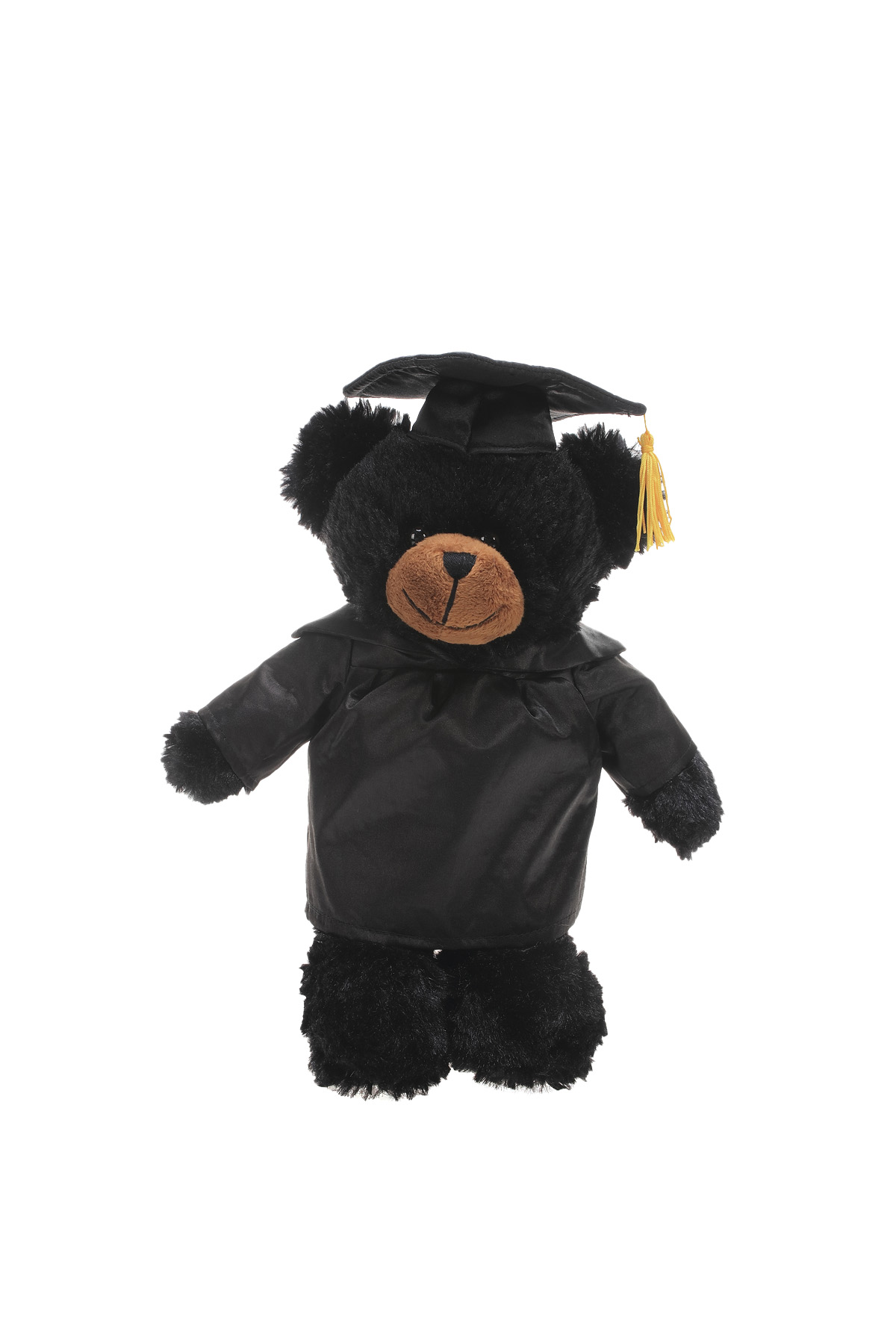Soft Plush Black Teddy Bear in Graduation Cap & Gown