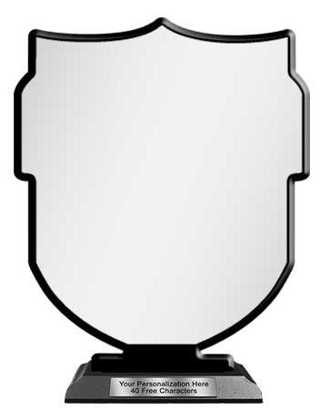 Blank Wood Trophy: 8" Shield with Wood Base. 2