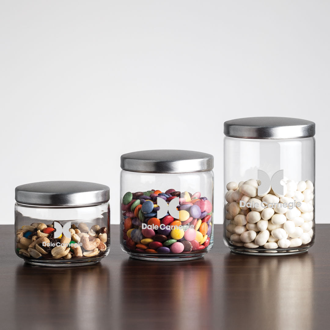 Primrose Jar with Metal Lid - Deep Etch 1