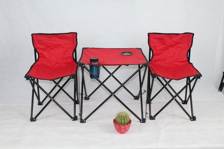 600D Oxford Fabric Beach Camping Chairs / Desk Sets 2