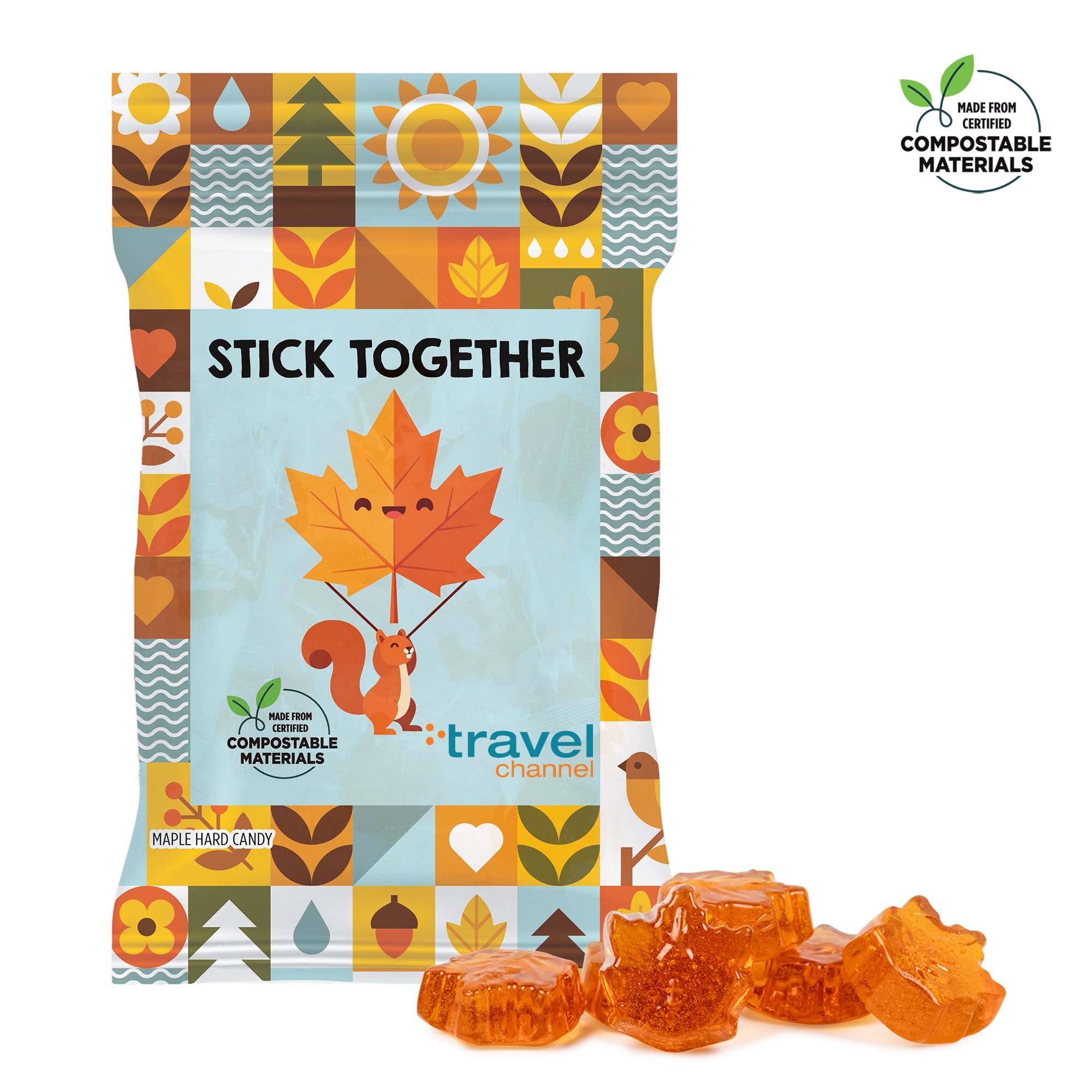 2 oz. ECO-Digibag, Compostable-Maple Flavored Candy 1