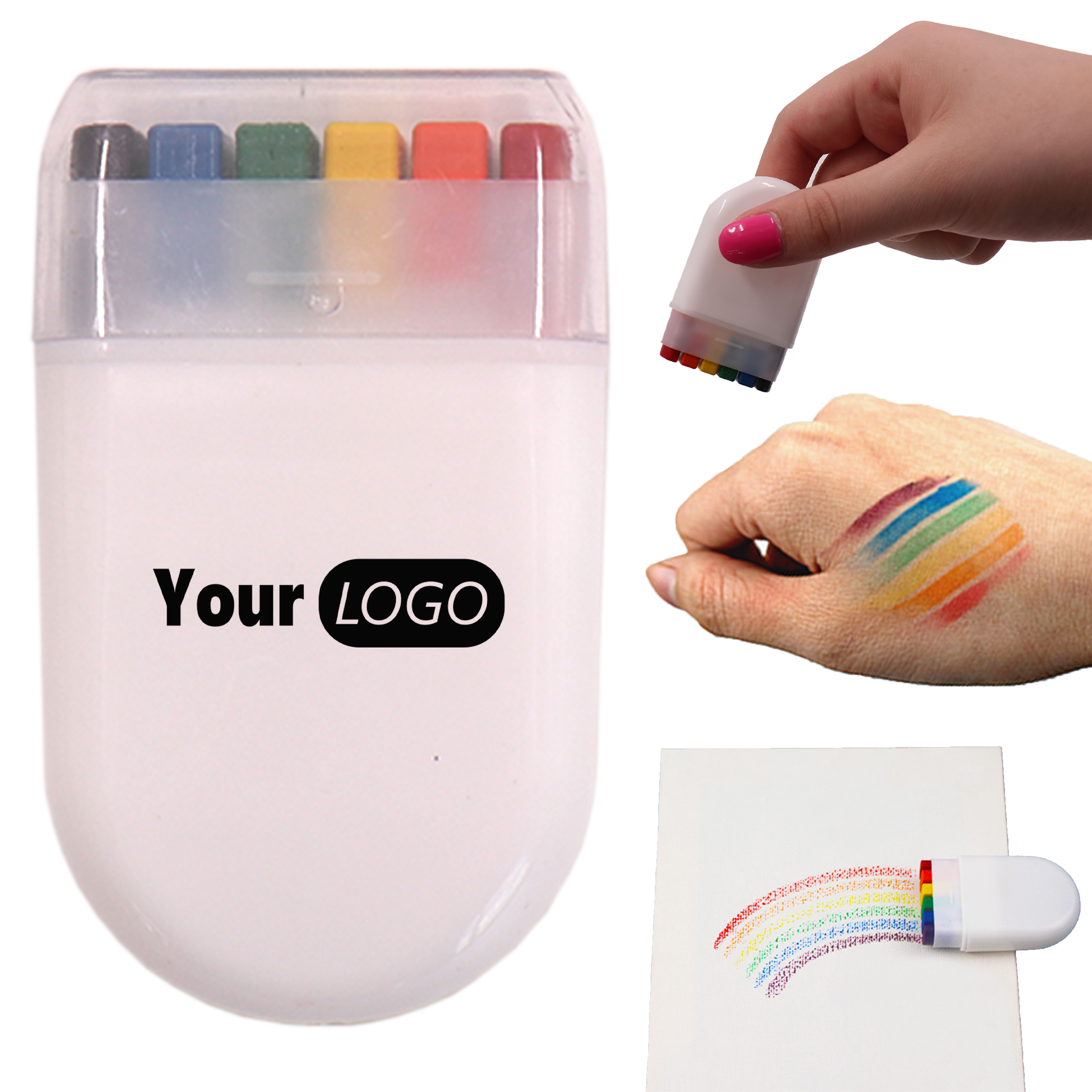 6 Color Rainbow Paint Face Crayons 2