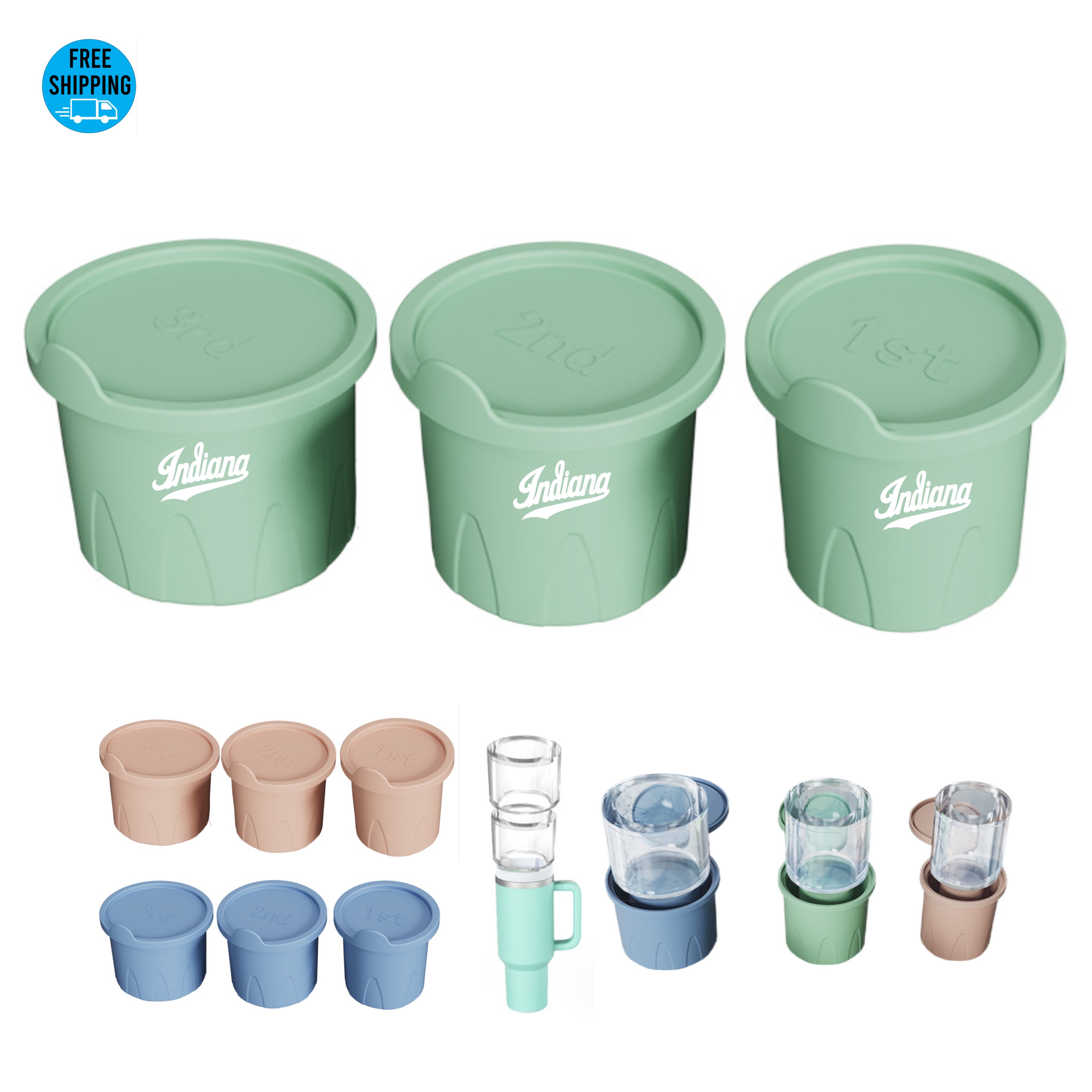 Silicone Ice Cube Tray for Tumbler 3-Pieces Set 5