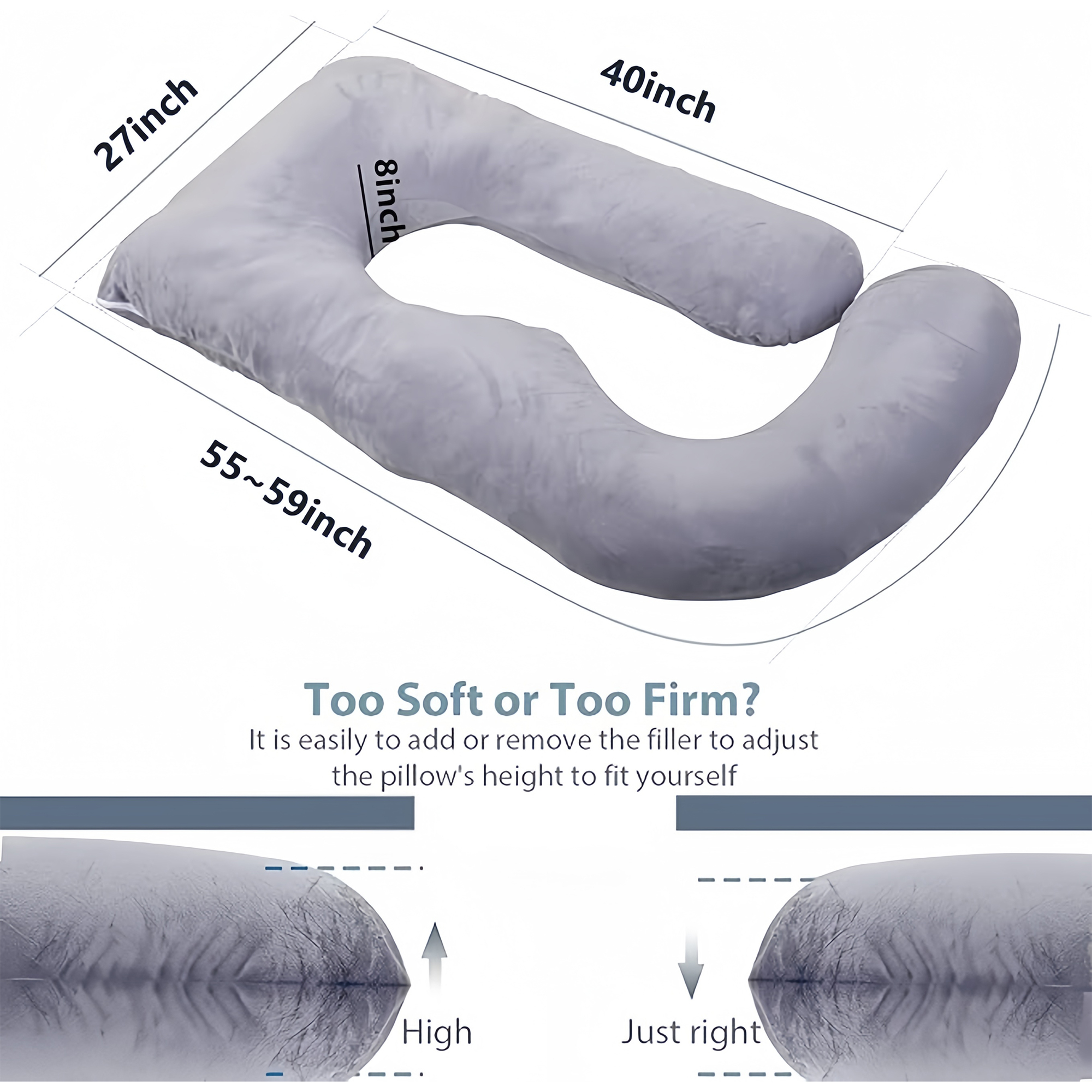 Polyester Detachable Side Sleeping Maternity Pillow 5
